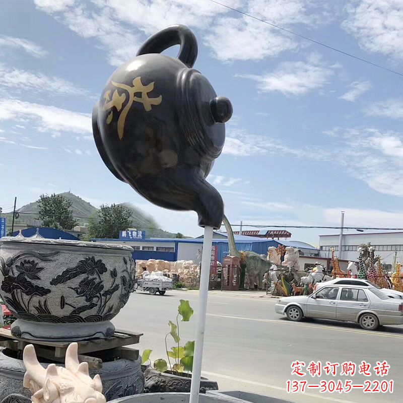 浙江玻璃钢茶壶雕塑——一座精美的喷泉景观
