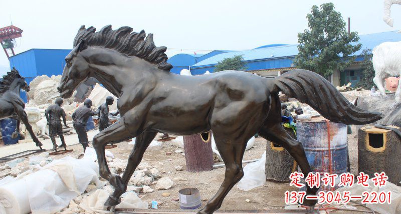 浙江玻璃钢仿铜马广场动物雕塑精美雕塑装点繁华城市
