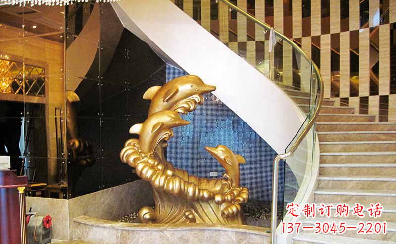 浙江玻璃钢海豚雕塑精美的艺术精品