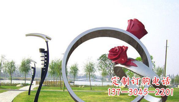 浙江不锈钢爱情戒指浪漫雕塑艺术