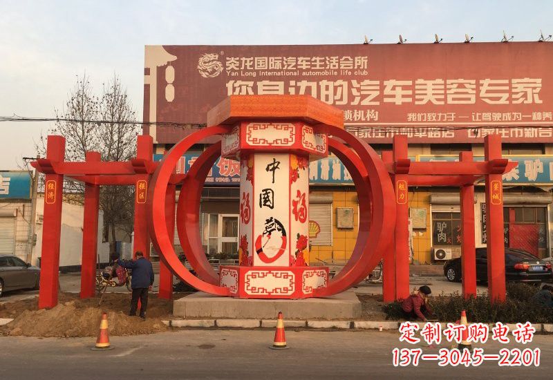 浙江不锈钢灯笼雕塑——中国梦的象征