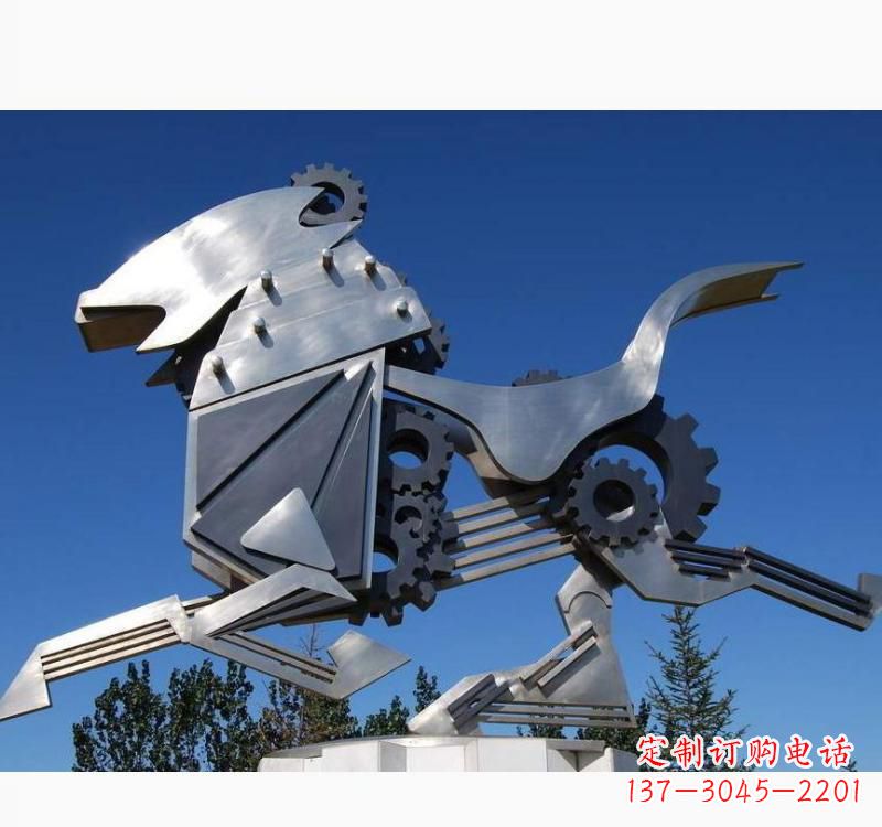 浙江不锈钢齿轮飞马雕塑精致细腻的艺术品