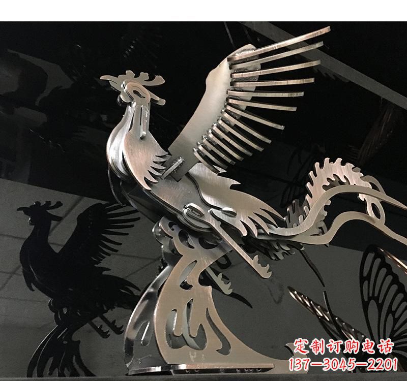 浙江不锈钢凤凰雕塑精美的艺术品