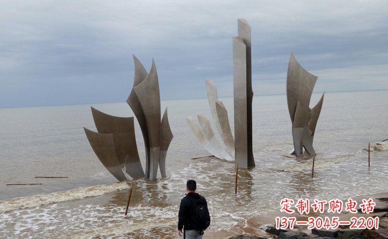 浙江不锈钢船帆海边景观雕塑