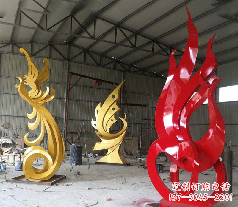 浙江不锈钢抽象凤凰雕塑