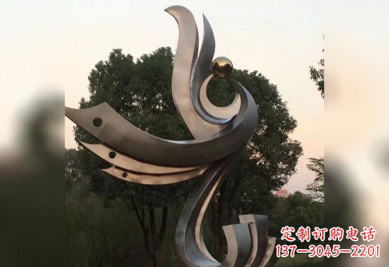 浙江不锈钢抽象凤凰雕塑2