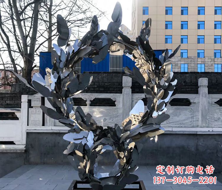 浙江不锈钢蝴蝶花环景观雕塑