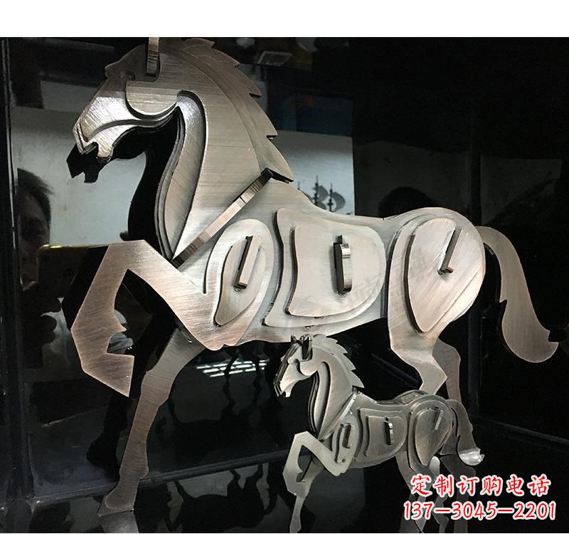 浙江不锈钢动物马雕塑艺术精美动人