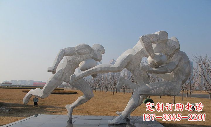 浙江橄榄球雕塑纪念精神