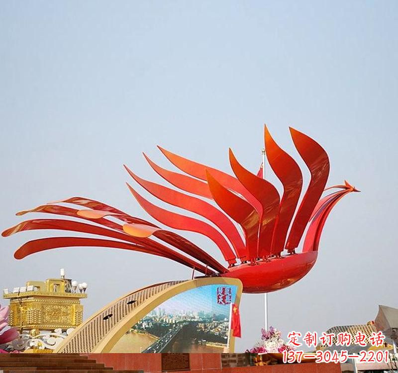 浙江不锈钢凤凰雕塑——美丽的象征