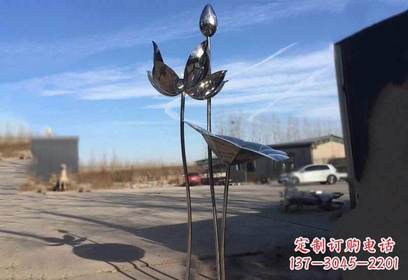 浙江不锈钢荷花雕塑精美的艺术瑰宝