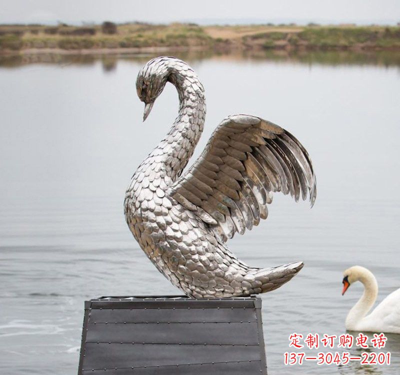 浙江不锈钢雕刻的优雅天鹅
