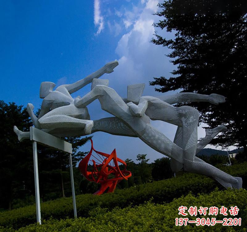 浙江不锈钢中的运动员雕塑
