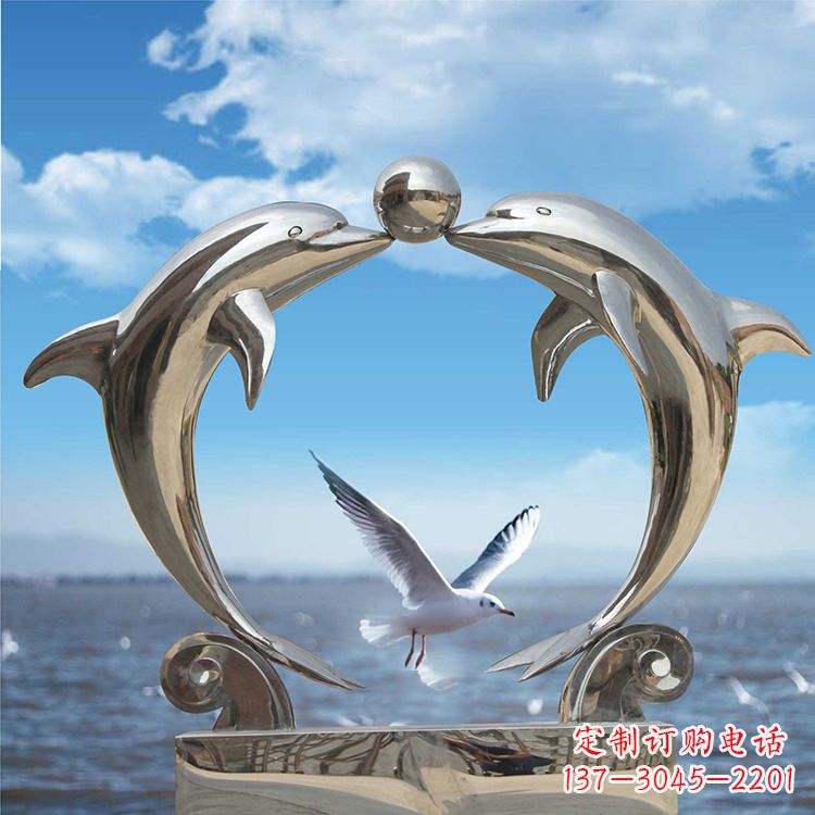 浙江不锈钢海豚雕塑精美的海洋之美