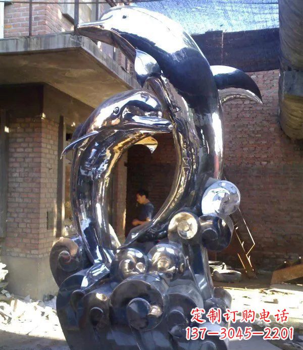 浙江不锈钢海豚美观动态的雕塑