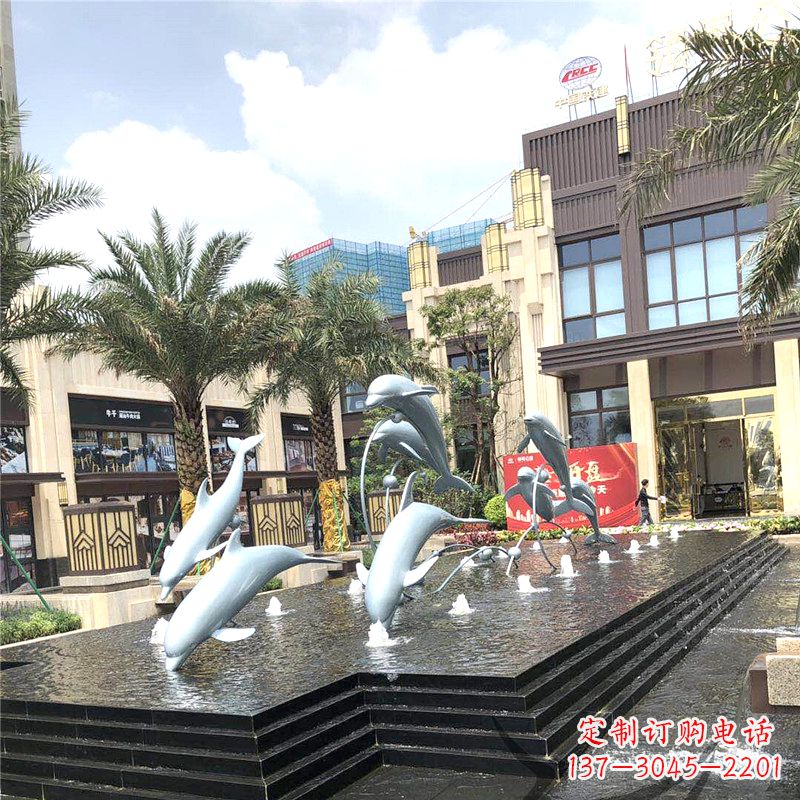浙江精美海豚喷泉,点缀城市企业街道