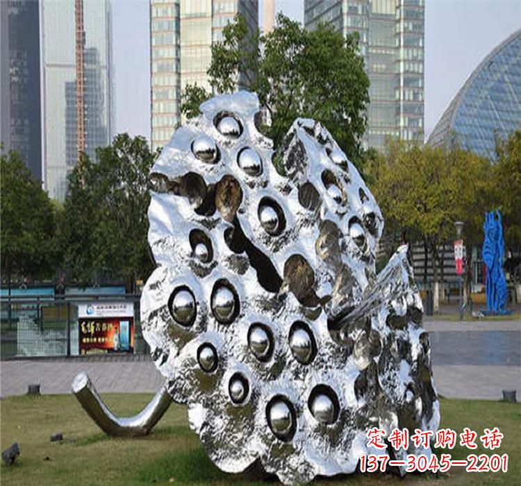 浙江不锈钢莲蓬雕塑源自中国传统文化的精美作品