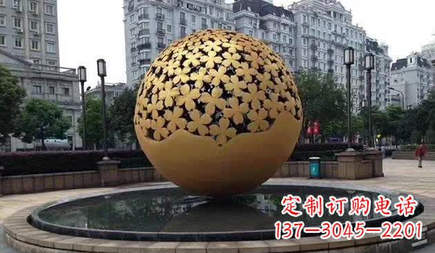 浙江不锈钢镂空球喷泉雕塑——精致美观