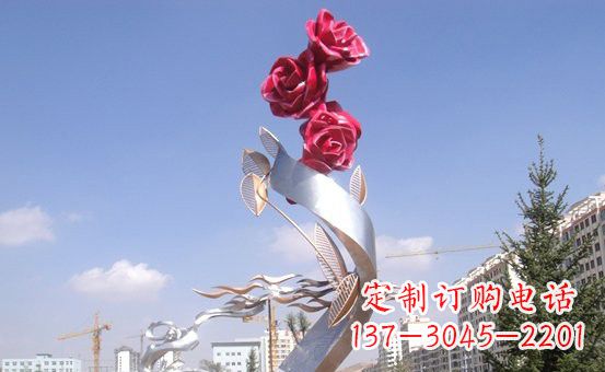 浙江不锈钢玫瑰雕塑精致的艺术之美