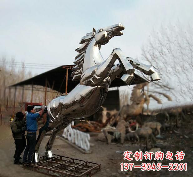 浙江不锈钢现代动物马雕塑