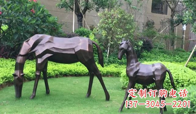 浙江不锈钢小马园林景观雕塑