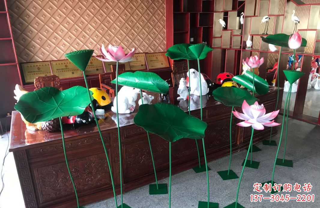 浙江不锈钢园林荷花荷叶景观雕塑