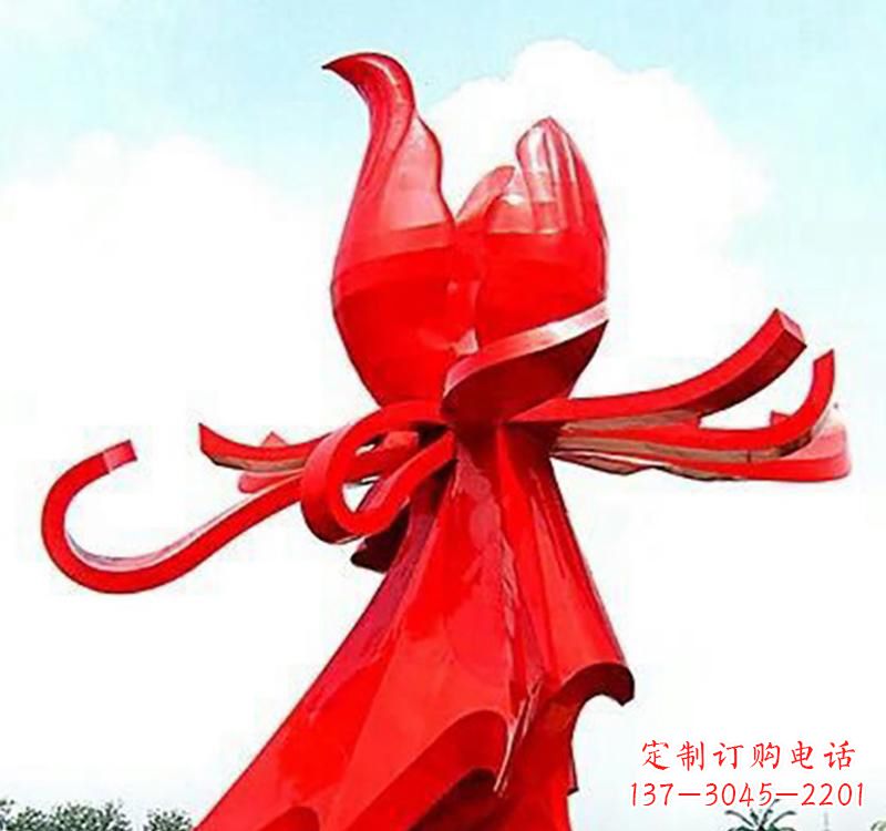 浙江不锈钢玫瑰雕塑,传递爱与和平