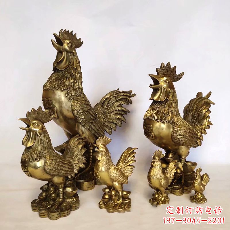 浙江鸡雕塑纯铜打造的精美艺术品