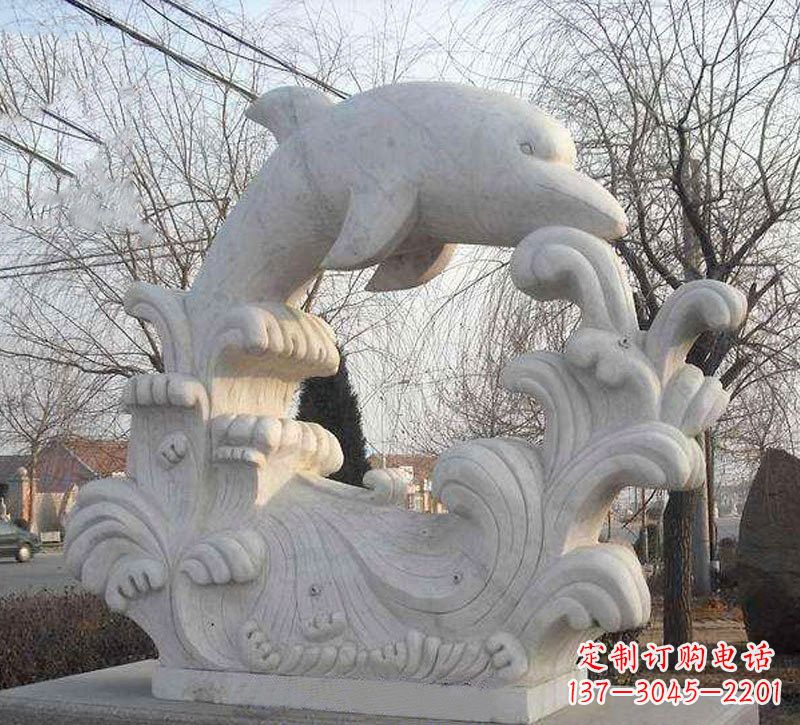 浙江海豚浪花大理石雕塑