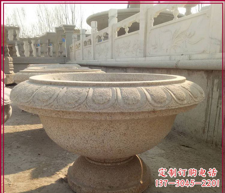 浙江大理石花盆雕塑