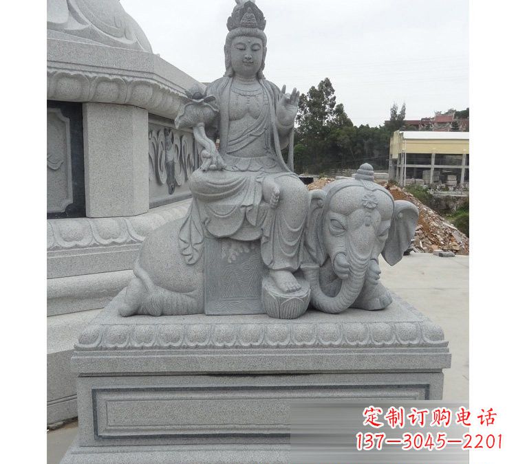 浙江精雕细琢的大理石普贤菩萨雕塑