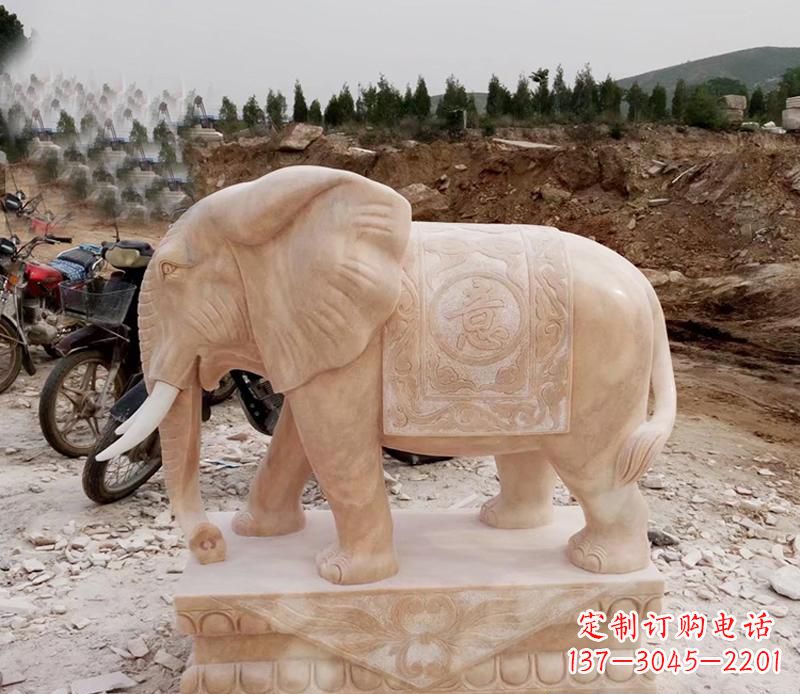 浙江优雅大象大理石雕塑