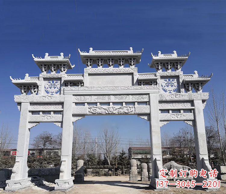 浙江特色大理石牌坊石雕