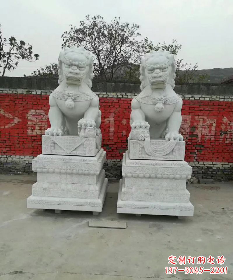 浙江大理石狮子雕塑,精致而壮观