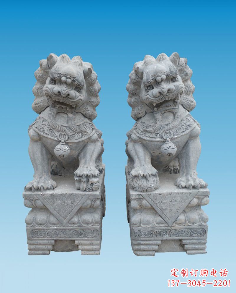 浙江精致雕刻的大理石狮子雕塑