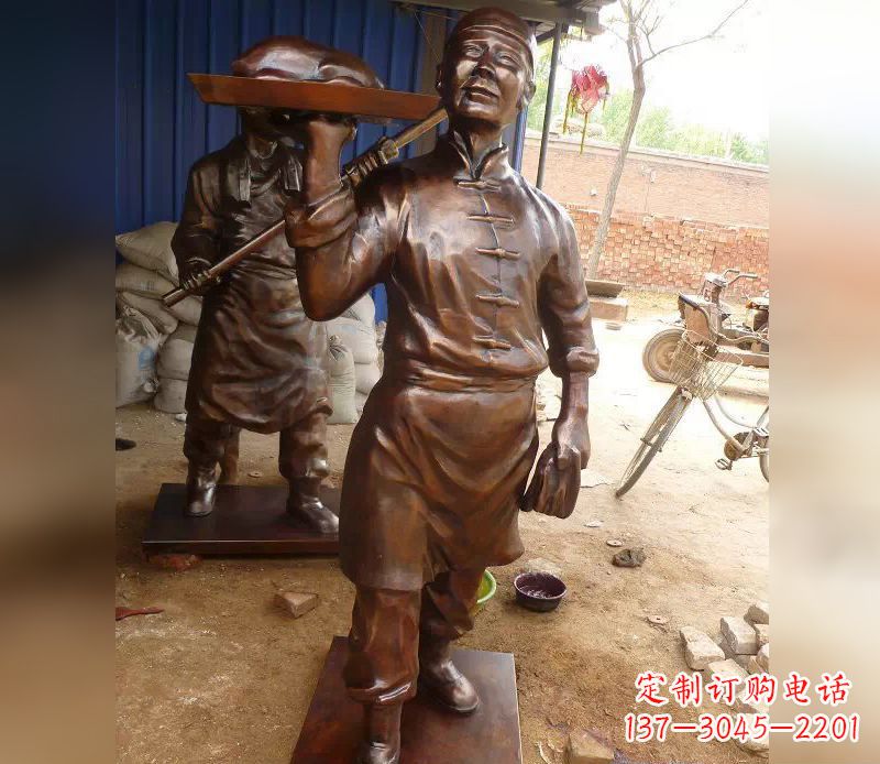 浙江店小二铜雕，精美绝伦，永传佳话