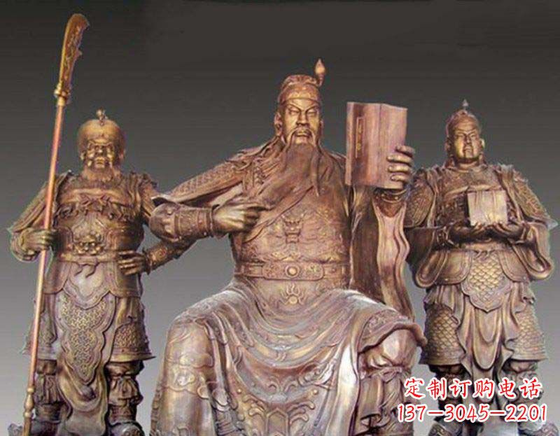 浙江中领雕塑艺术以关公武财神铜雕塑荣耀家中
