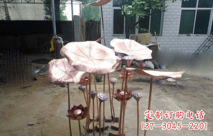 浙江锻铜荷叶雕塑