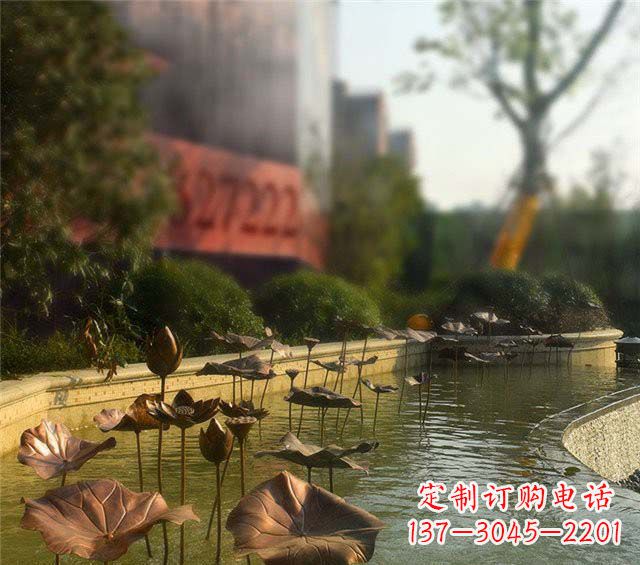 浙江荷叶风情传承——锻铜荷花荷叶小区景观雕塑