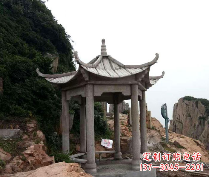 浙江风格独特的仿古凉亭石雕