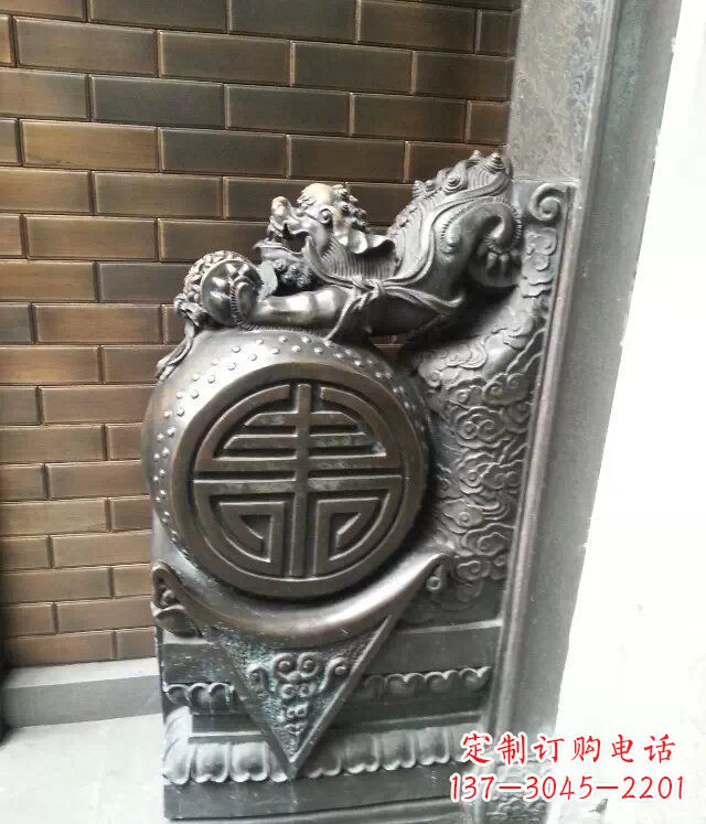 浙江精美仿古门墩铜雕