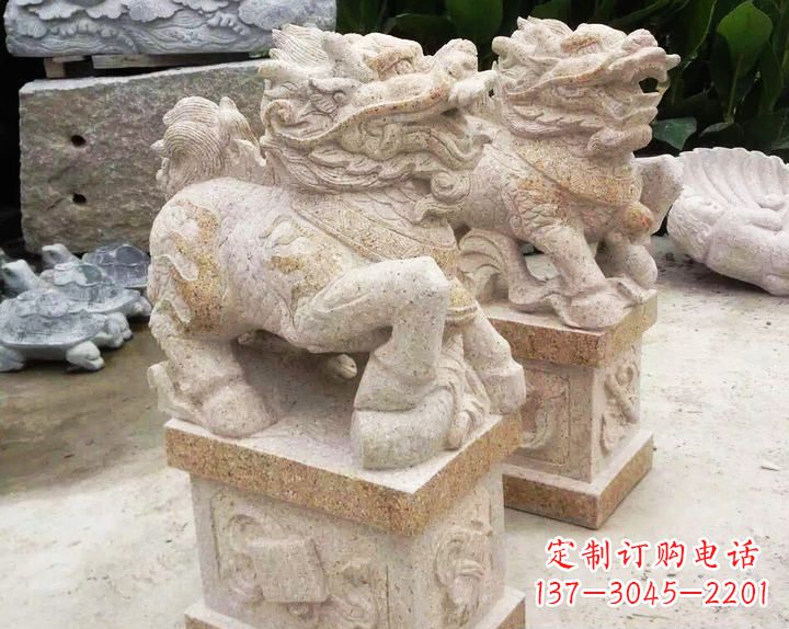 浙江仿古麒麟门口镇宅石雕