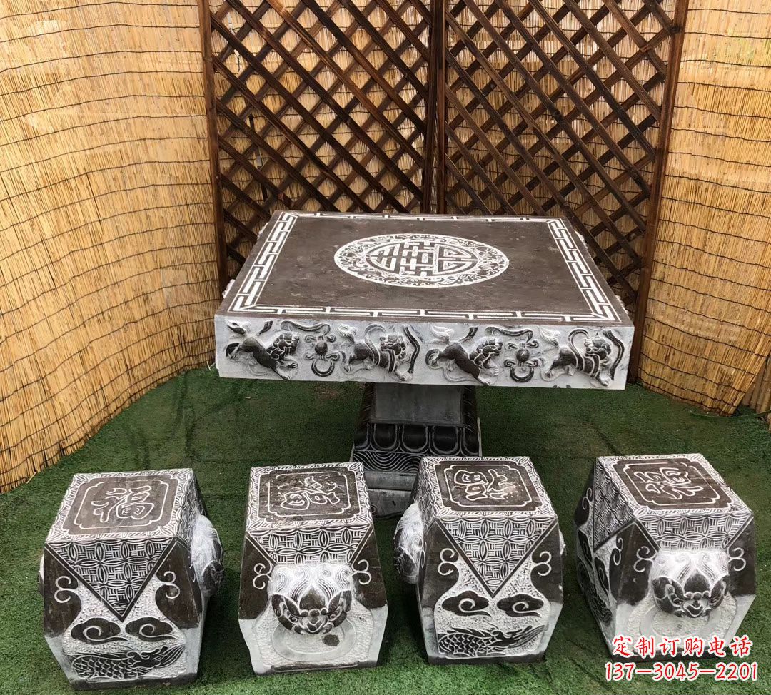 浙江仿古石桌凳公园景观石雕