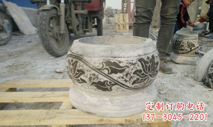 浙江仿古圆形水缸石雕塑