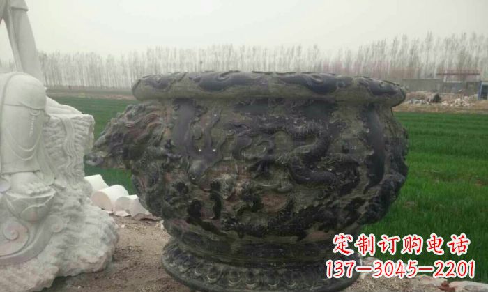 浙江仿古圆形水缸石雕