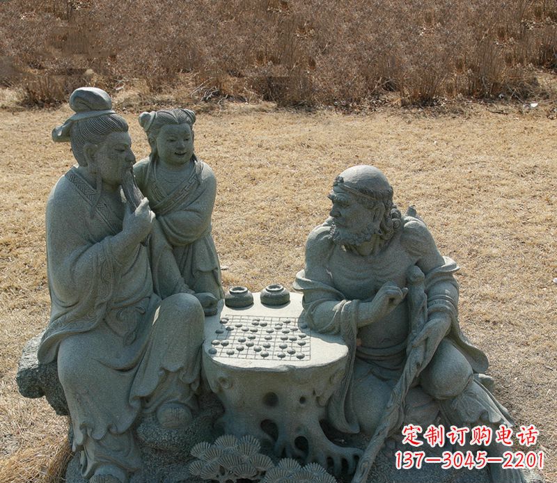 浙江八仙下棋铜雕塑