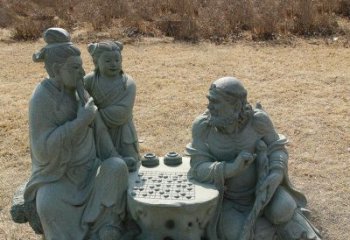 浙江八仙下棋铜雕塑