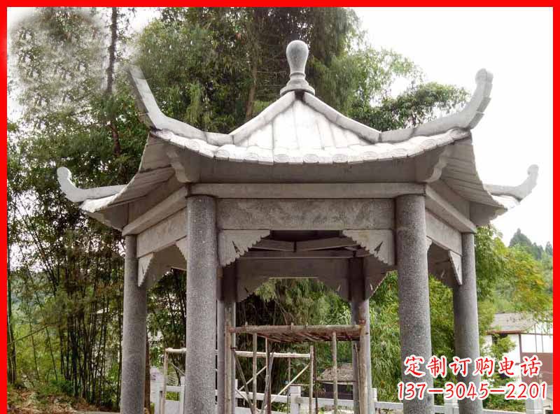 浙江复古公园石凉亭雕塑