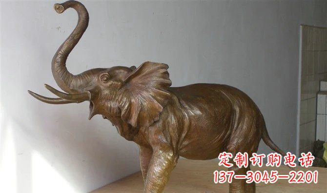 浙江公园大象招财动物铜雕 (3)