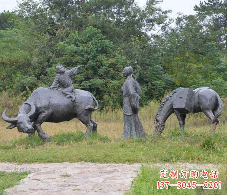 浙江杜牧小品铜雕精致雕刻，传递出朴实之美